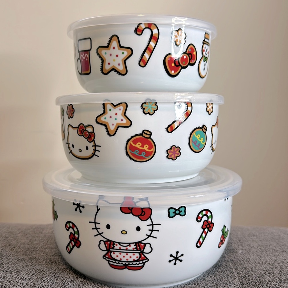 Hello Kitty Christmas Food Containers Set of 3